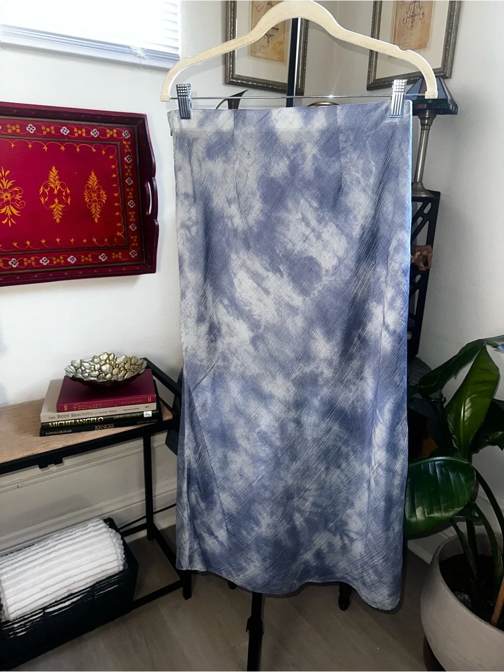 Madewell Blue Tie-Dye Maxi Skirt